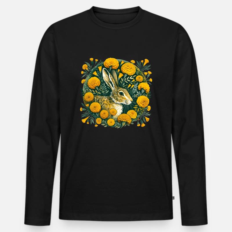 Hase - Männer Premium Bio Langarmshirt - Schwarz