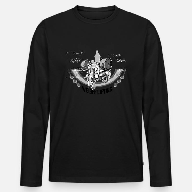 Gewichteheben - Männer Premium Bio Langarmshirt - Schwarz
