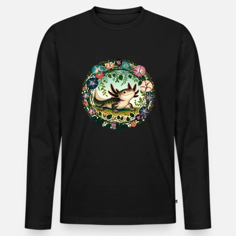 Axolotl - Männer Premium Bio Langarmshirt - Schwarz