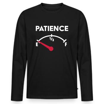 Patience - Men's Premium Organic Long Sleeve Shirt - black - Front - Nico (187cm)
