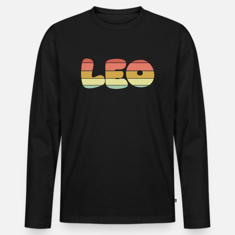 Leo sunset texture - Männer Premium Bio Langarmshirt - Schwarz