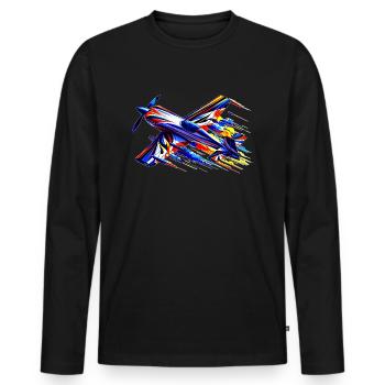 Aerobatic Aircraft 2 - Men's Premium Organic Long Sleeve Shirt - black - Front - Nico (187cm)