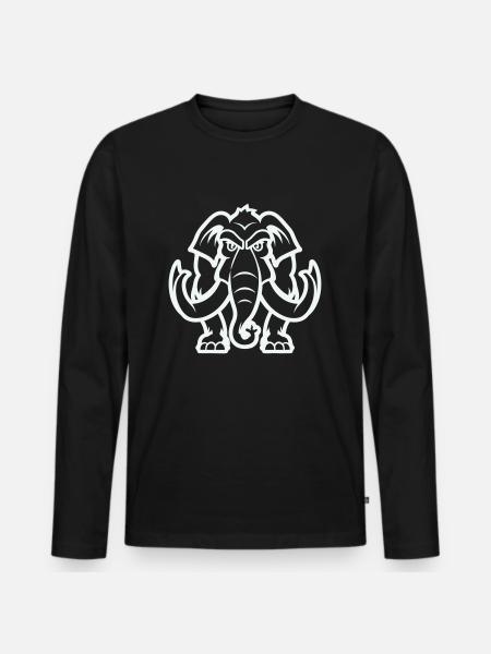 Mammoth Elephant - Men's Premium Organic Long Sleeve Shirt - black