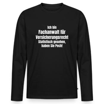 Avocat spécialisé en droit des assurances - T-shirt manches longues Premium bio Homme - noir - Devant - Nico (187cm)