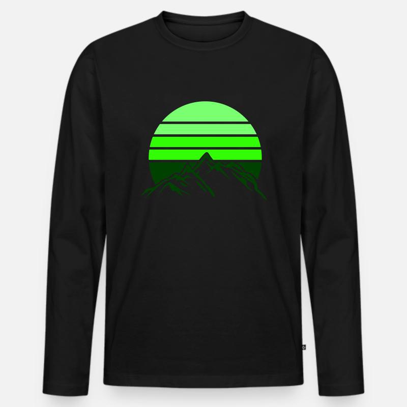 berge gebirge mountains - Männer Premium Bio Langarmshirt - Schwarz