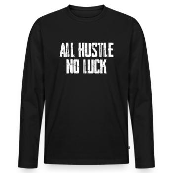 Tout se bouscule, pas de chance - T-shirt manches longues Premium bio Homme - noir - Devant - Nico (187cm)