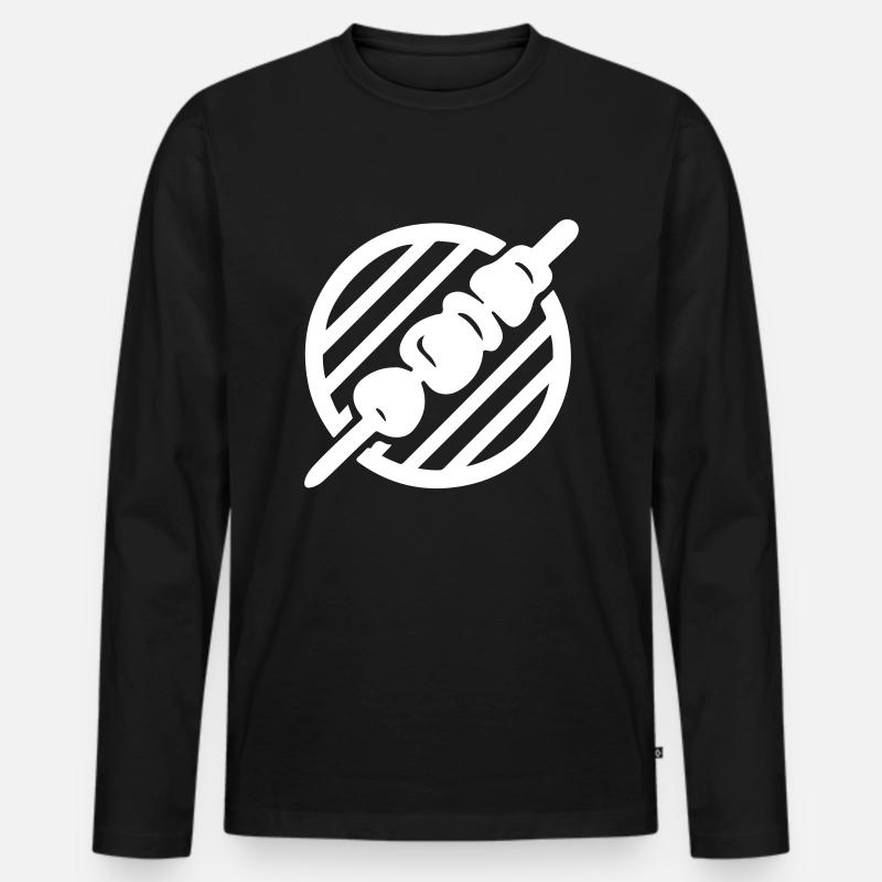 Kebab Grillen - Männer Premium Bio Langarmshirt - Schwarz