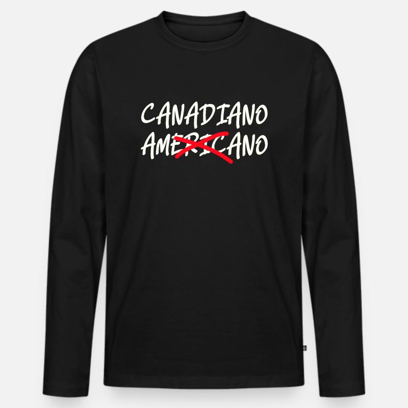 Canadiano - Männer Premium Bio Langarmshirt - Schwarz