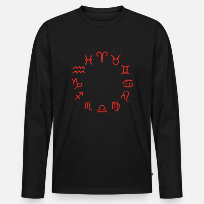 Sternzeichen - Männer Premium Bio Langarmshirt - Schwarz