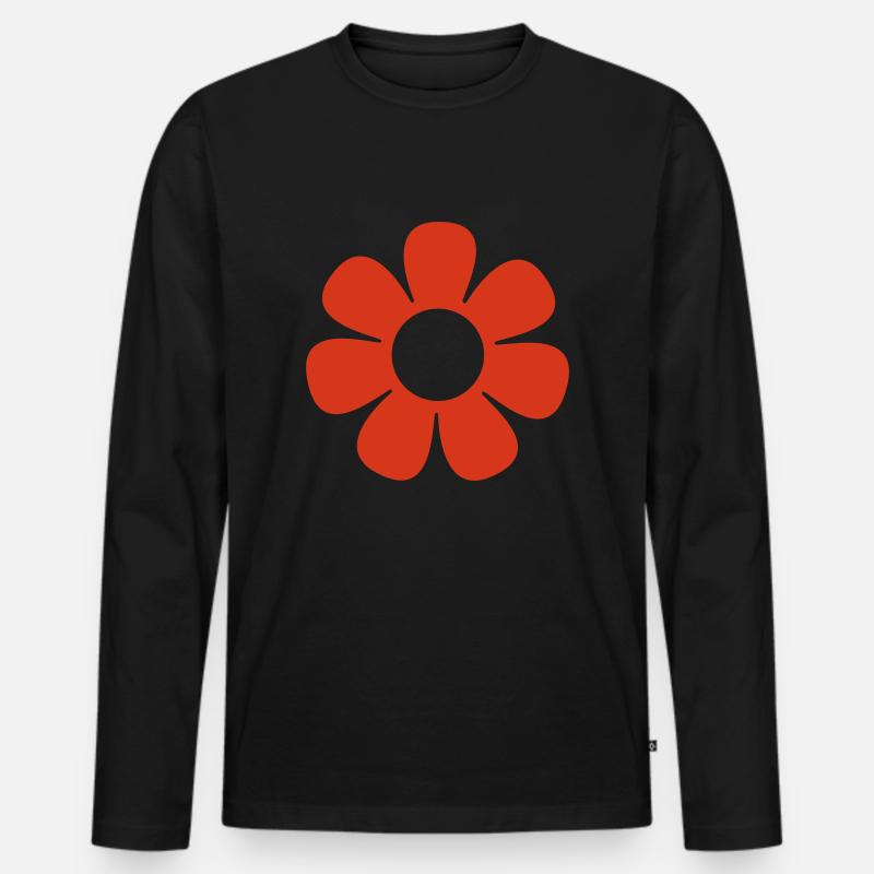 1_fleur_70 - Männer Premium Bio Langarmshirt - Schwarz