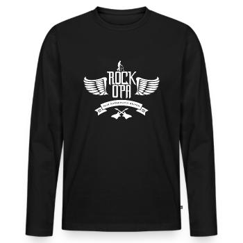 Rock Opa - Männer Premium Bio Langarmshirt - Schwarz - Vorne - Nico (187cm)