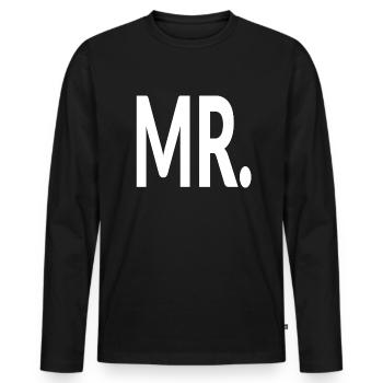 MR - Men's Premium Organic Long Sleeve Shirt - black - Front - Nico (187cm)