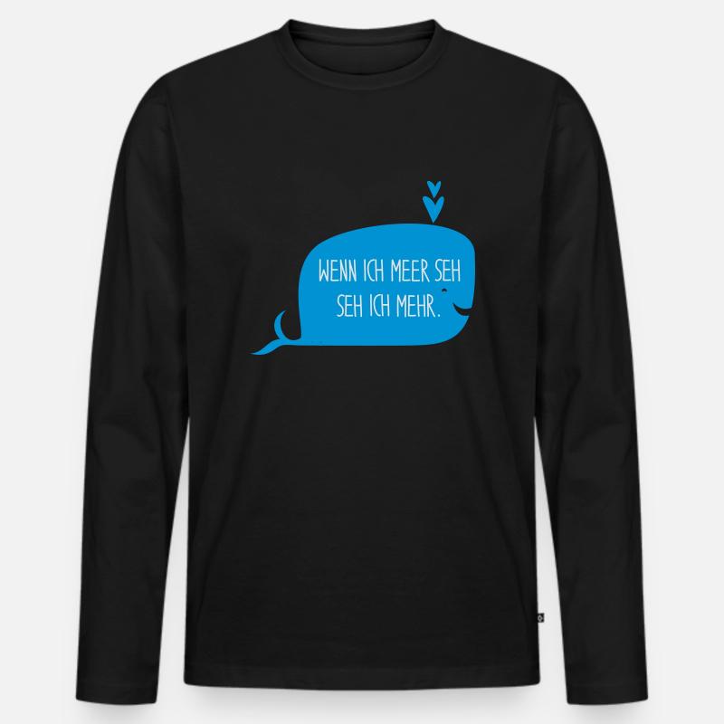 LES TROIS CR3ATEUSES_Wal_2 - Männer Premium Bio Langarmshirt - Schwarz