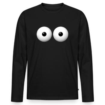augen - Männer Premium Bio Langarmshirt - Schwarz - Vorne - Nico (187cm)