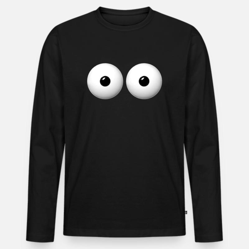 augen - Männer Premium Bio Langarmshirt - Schwarz