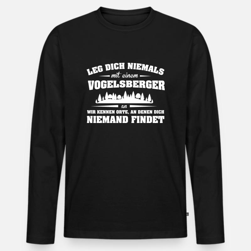 Städte Vogelsberger - Männer Premium Bio Langarmshirt - Schwarz
