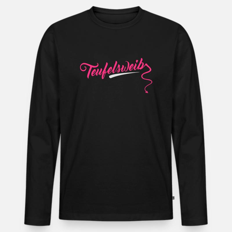 Teufelsweib - Männer Premium Bio Langarmshirt - Schwarz