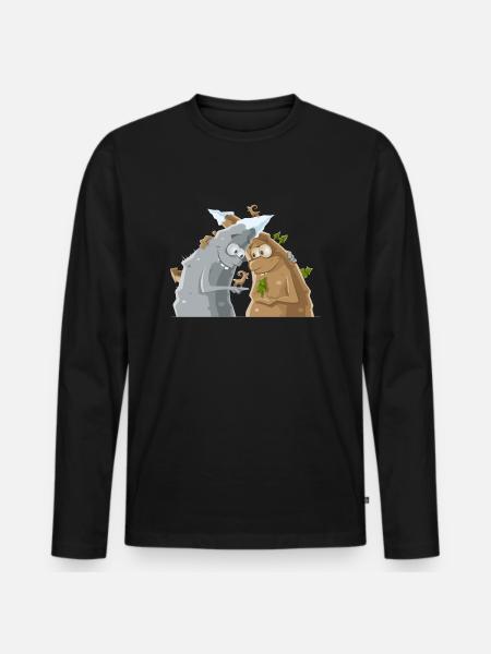 VL123_Berge_4c - Männer Premium Bio Langarmshirt - Schwarz