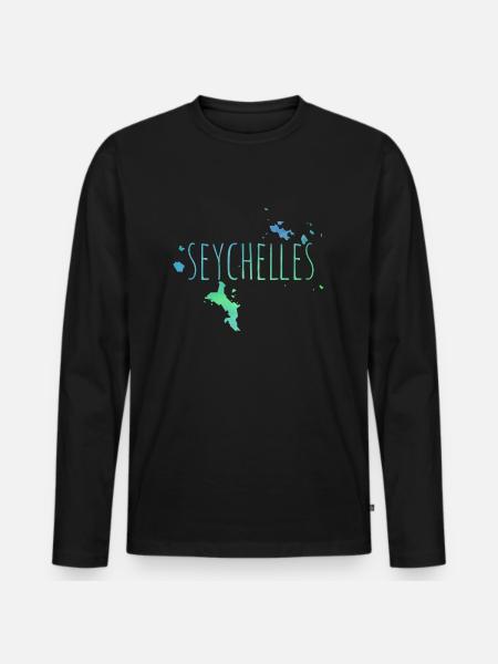 Seychelles - Männer Premium Bio Langarmshirt - Schwarz