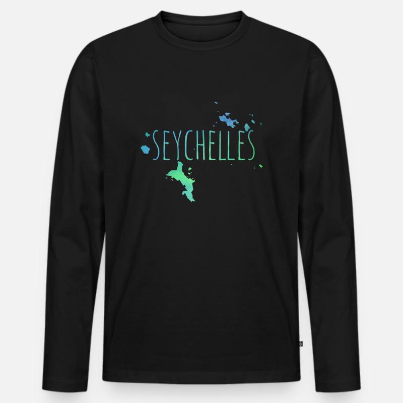 Seychelles - Männer Premium Bio Langarmshirt - Schwarz