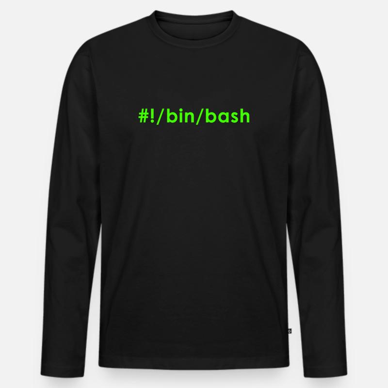 Unix Linux Bash - Männer Premium Bio Langarmshirt - Schwarz