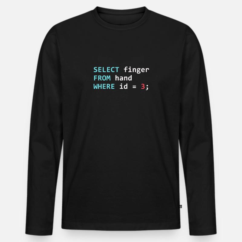 SQL Query - Männer Premium Bio Langarmshirt - Schwarz