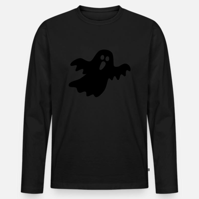 Gespenst - Männer Premium Bio Langarmshirt - Schwarz