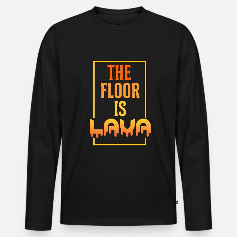 Der Boden ist Lava - Männer Premium Bio Langarmshirt - Schwarz