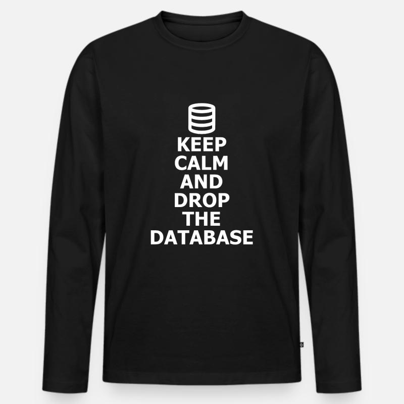 Datenbank Drop the Database - Männer Premium Bio Langarmshirt - Schwarz