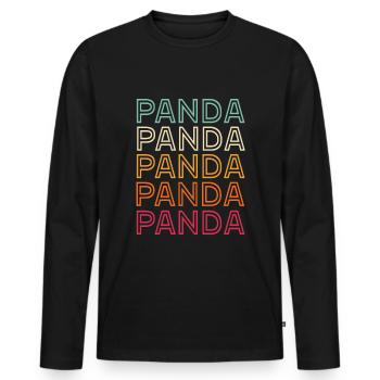Panda Panda Panda - Männer Premium Bio Langarmshirt - Schwarz - Vorne - Nico (187cm)