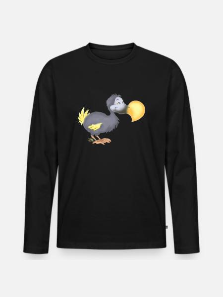 Dropsiger Dodo - Männer Premium Bio Langarmshirt - Schwarz