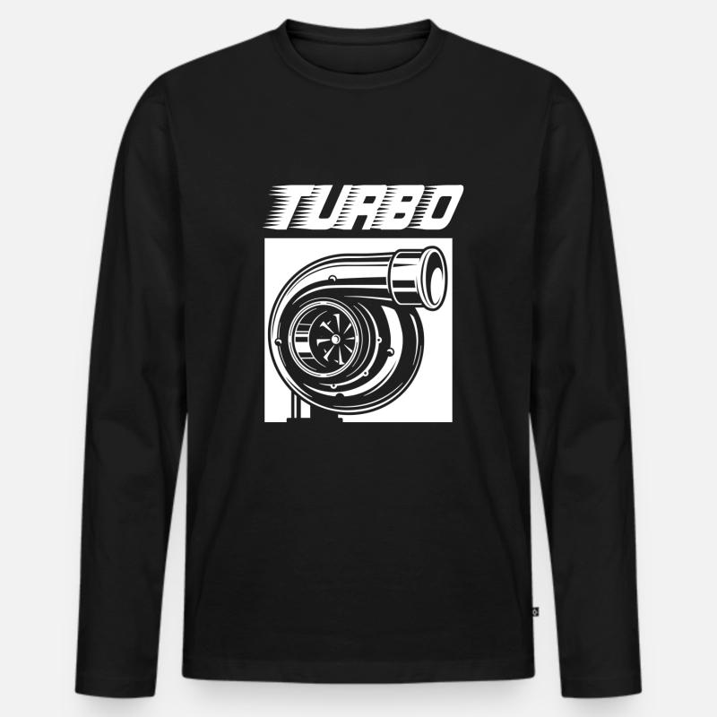 Turbo - Männer Premium Bio Langarmshirt - Schwarz