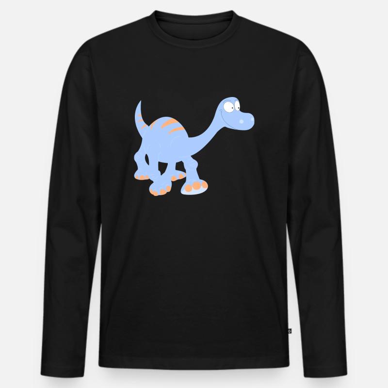 Dinosaurier! - Männer Premium Bio Langarmshirt - Schwarz