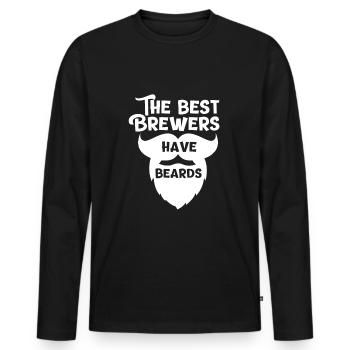 Brasseur de bière Bart - T-shirt manches longues Premium bio Homme - noir - Devant - Nico (187cm)