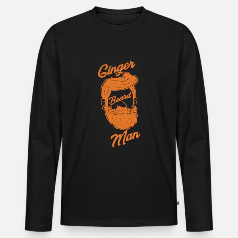 Ginger Bart - Männer Premium Bio Langarmshirt - Schwarz