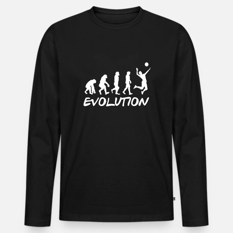Volleyball Evolution - Männer Premium Bio Langarmshirt - Schwarz