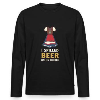 - verschüttete Bier auf meinem Dirndl - Männer Premium Bio Langarmshirt - Schwarz - Vorne - Nico (187cm)
