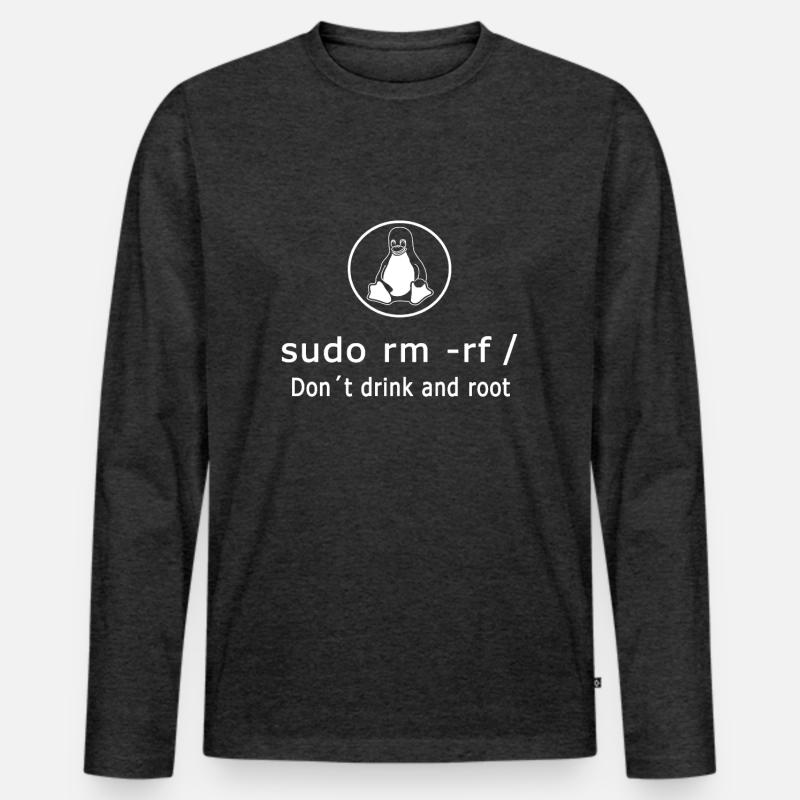 Linux Admin programmeur sudo rm rf / T-shirt manches longues Premium bio Homme