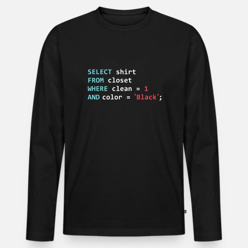 Programmeur Datanbank Funny SQL Query - T-shirt manches longues Premium bio Homme - noir