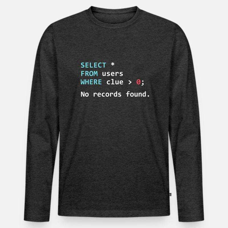 Lustiges Programmer Geschenk SQL Query Männer Premium Bio Langarmshirt