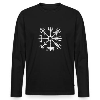Vegvisir Viking Boussole Runenkompass Guide - T-shirt manches longues Premium bio Homme - noir - Devant - Nico (187cm)