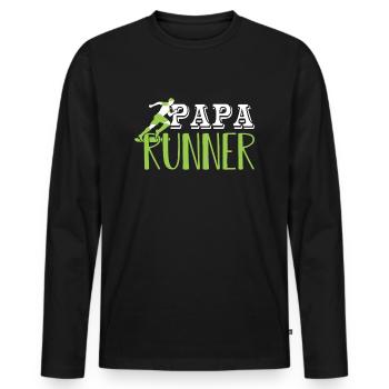 Dad Runner Runner Running Geschenk - Männer Premium Bio Langarmshirt - Schwarz - Vorne - Nico (187cm)