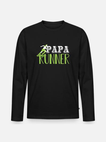 Dad Runner Runner Running Geschenk - Männer Premium Bio Langarmshirt - Schwarz