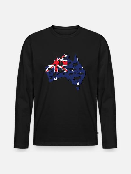Australia travel koala kangaroo - Men's Premium Organic Long Sleeve Shirt - black