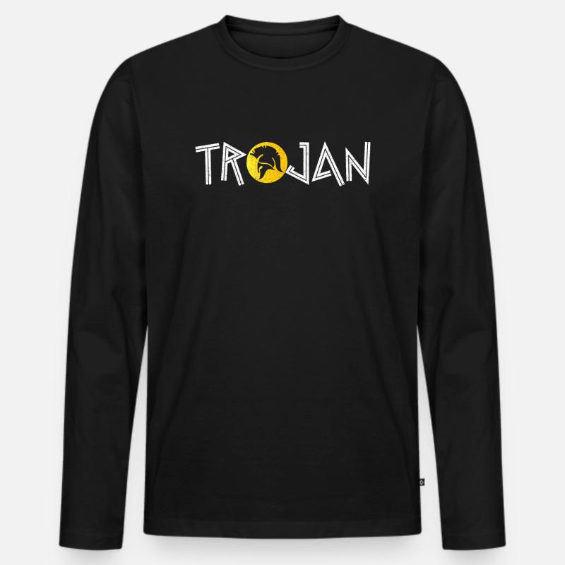 Troja Sparta Krieg Achilles - Männer Premium Bio Langarmshirt - Schwarz