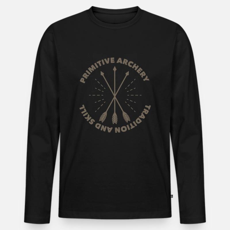 Bogen schießen Pfeil Bogen - Männer Premium Bio Langarmshirt - Schwarz