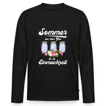 Gemüse und Obst im Einmachglas Einmachen Saison - Männer Premium Bio Langarmshirt - Schwarz - Vorne - Nico (187cm)