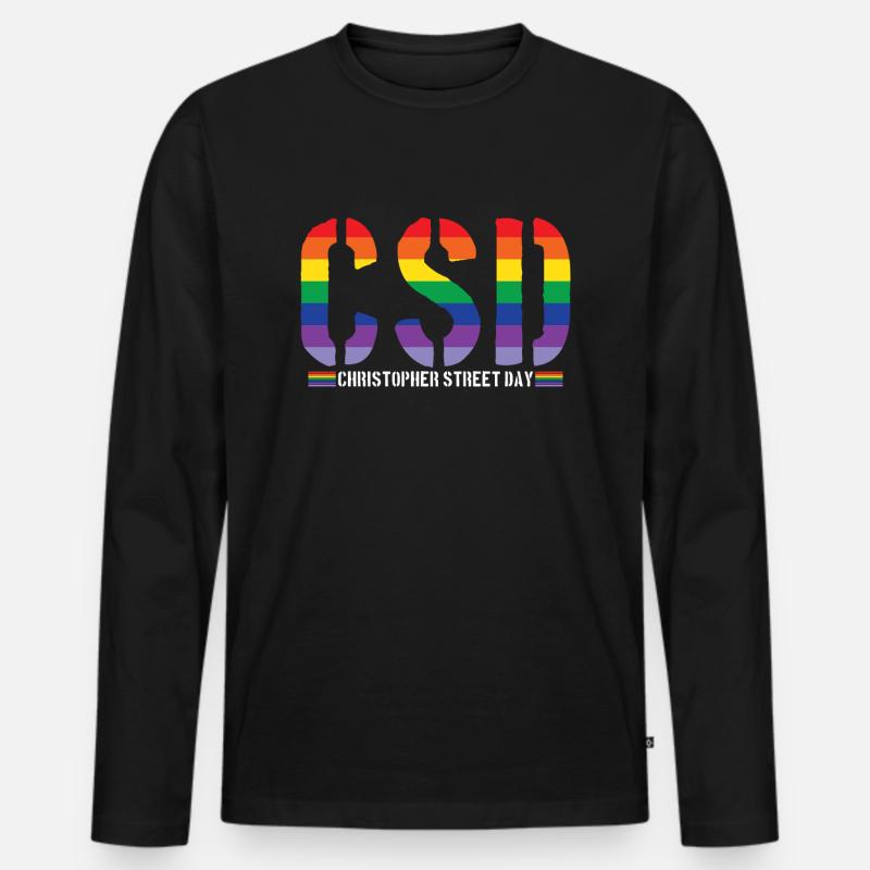 Christopher Street Day CSD LGBT - Männer Premium Bio Langarmshirt - Schwarz