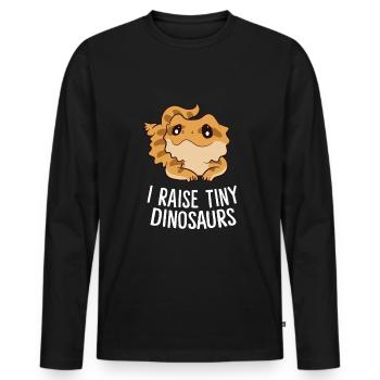 Ich erziehe winzige Dinosaurier Echse Gecko Reptil - Männer Premium Bio Langarmshirt - Schwarz - Vorne - Nico (187cm)