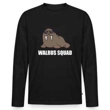 Funny Walrus Team Walrus Walrus Squad - Men's Premium Organic Long Sleeve Shirt - black - Front - Nico (187cm)